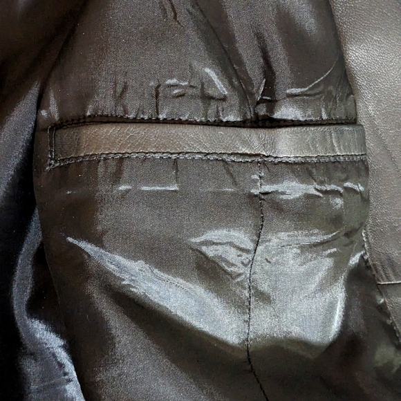 Preview Collection Genuine Lamb Skin Leather Button Up Jacket Blazer Size Large - Picture 7 of 13